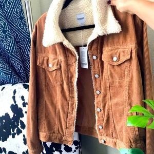 NWT Sherpa-lined corduroy jacket